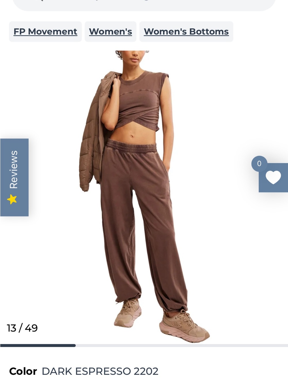 Free People Dark Espresso Relaxed Track Joggers